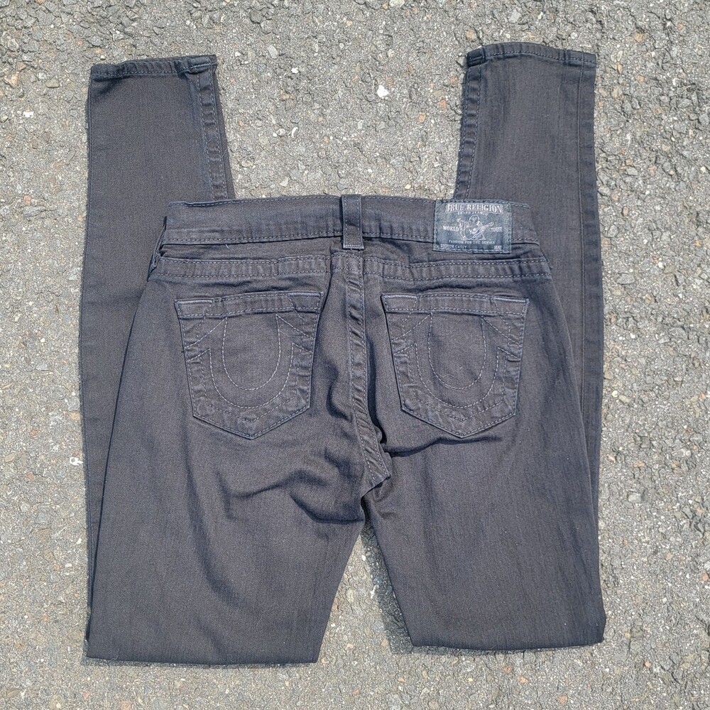 True Religion Size 26 Casey Black Made In USA Skinny Jeans